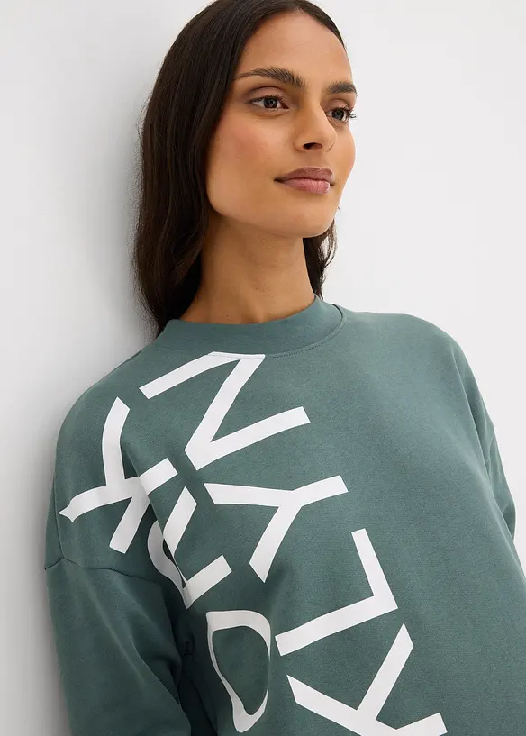 Oversized trikotkjole i myk bomullsmiks, bonprix