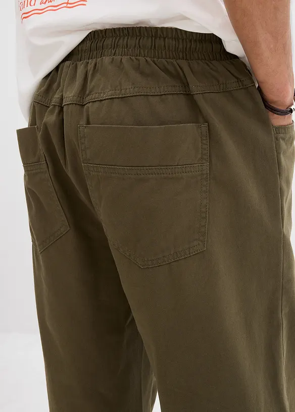 Classic Fit-pull on-bukse i lett bomull, Straight, bonprix