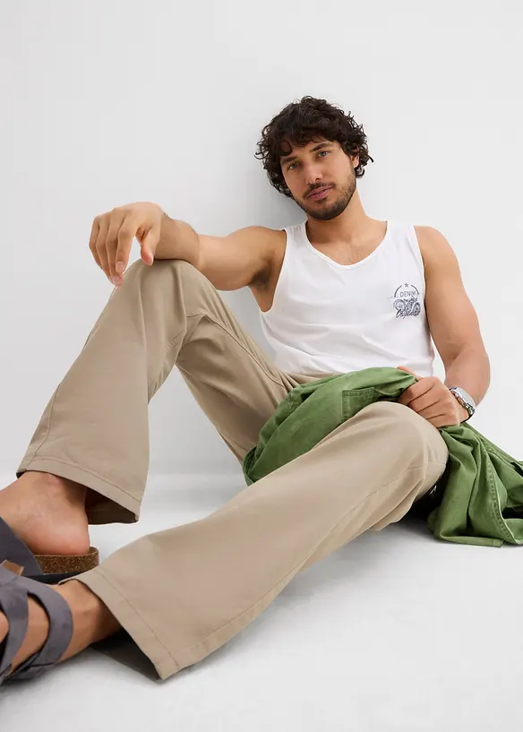 Regular Fit-twillbukse i 100% bomull, Straight, bonprix