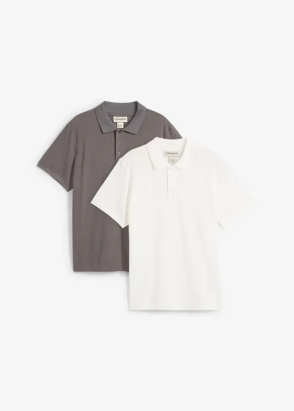 Kortermet poloskjorte (2-pack), bonprix