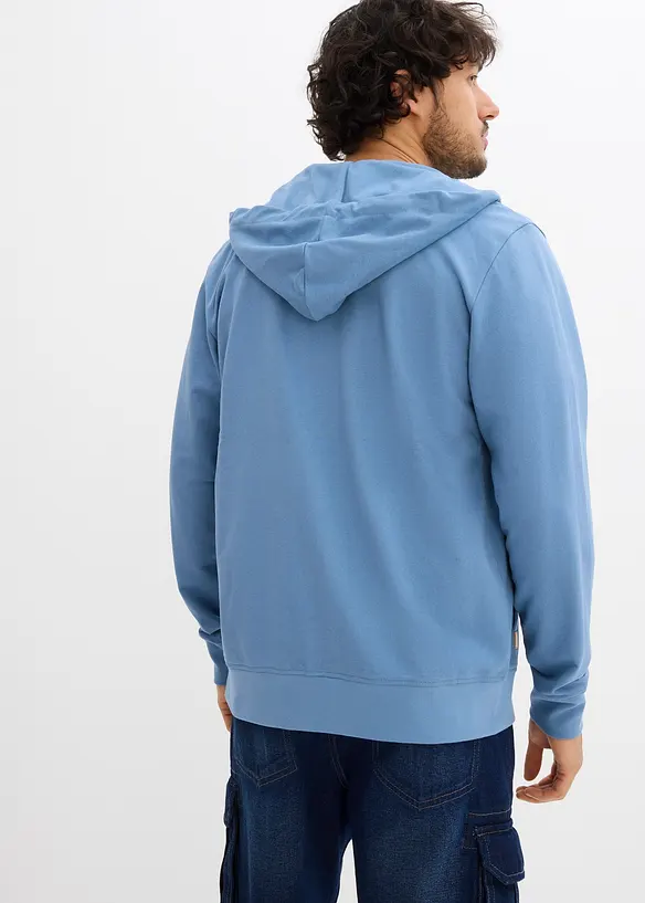 Sweatjakke med hette, med resirkulert polyester, bonprix