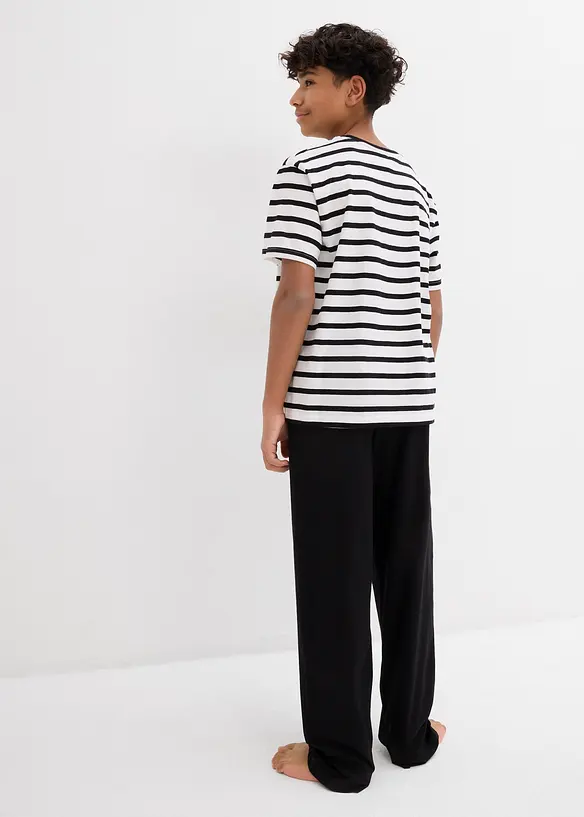 Pyjamas og kort pyjamas med myk økologisk bomull (4-delt sett), bonprix