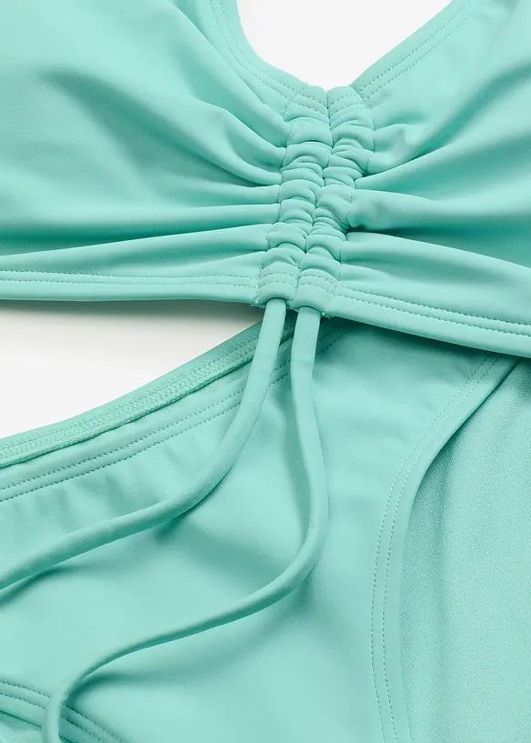 Halterneck-bikini (2-delt sett) med rynking, bonprix