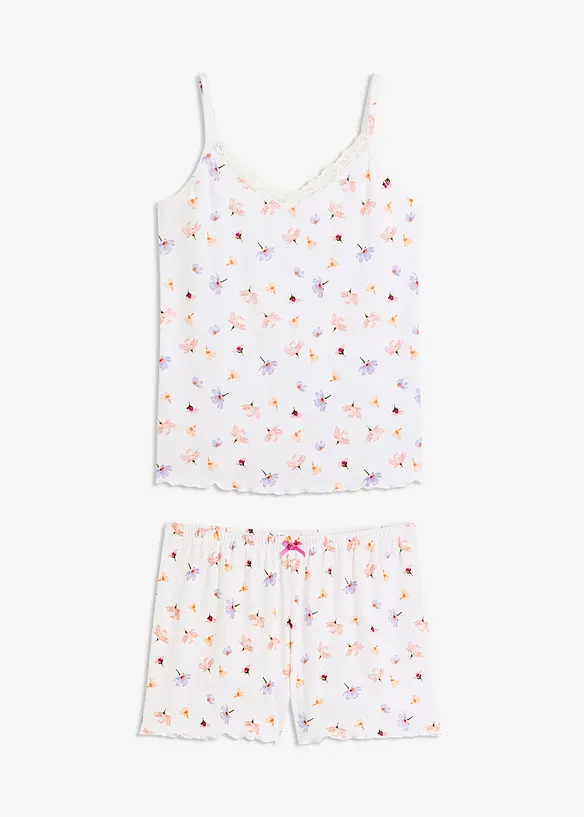 Kort pyjamas i ribbemateriale, bonprix