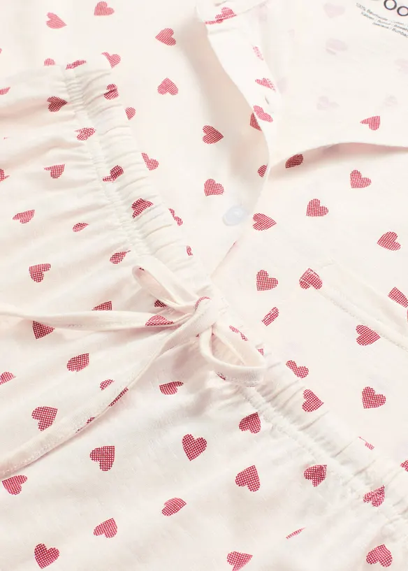 Kort pyjamas av flammegarn, oversized, bonprix