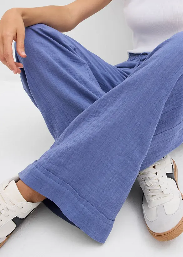 Slip on-bukse av luftig musselin, bonprix