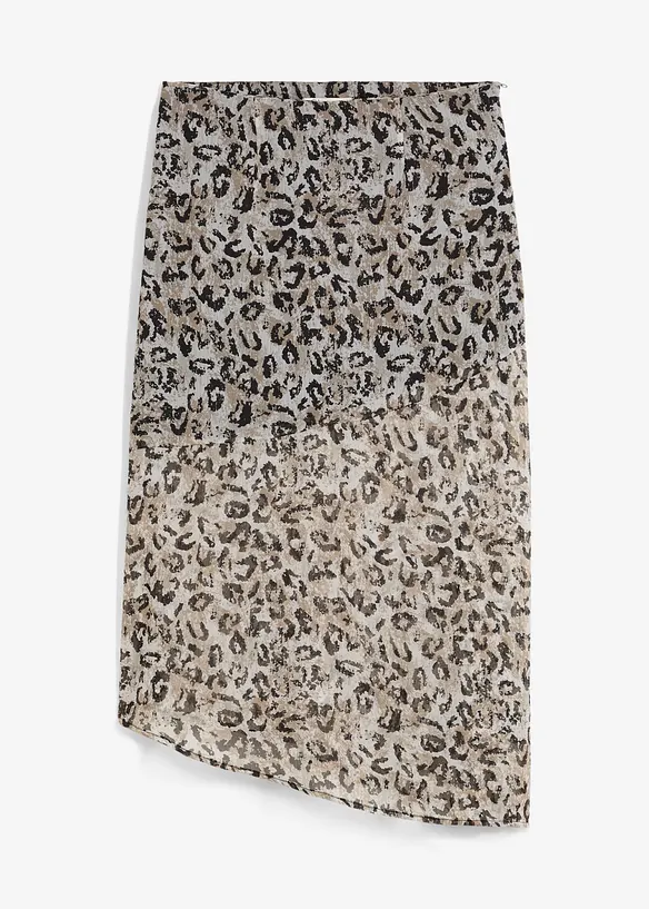 Midiskjørt av fin chiffon, bonprix