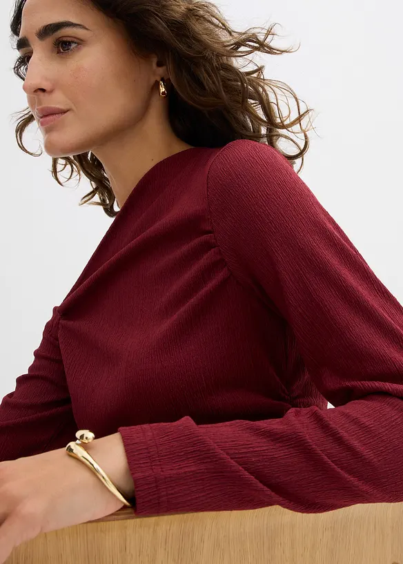 One shoulder-topp av strukturert krepp, bonprix
