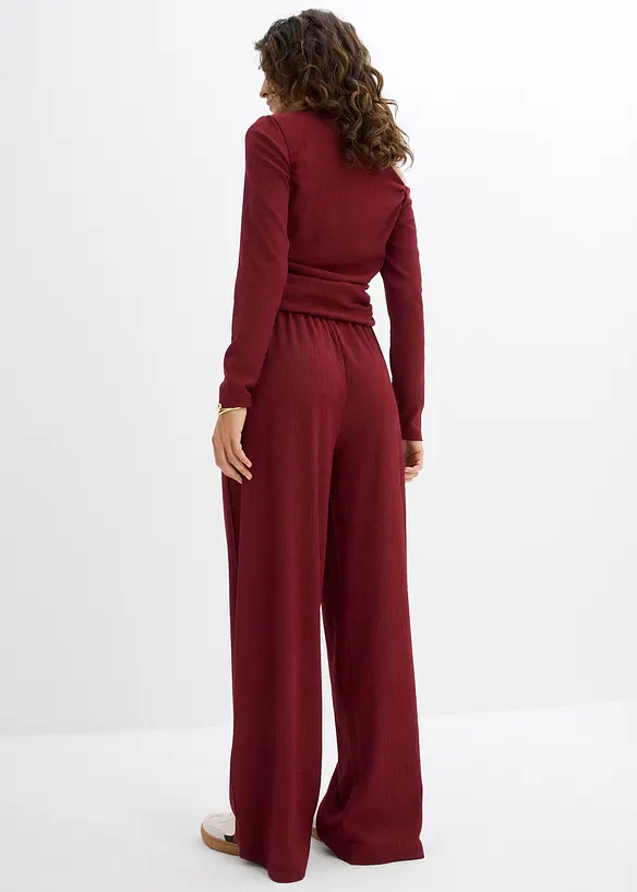 Slip on-bukse av strukturert krepp, bonprix
