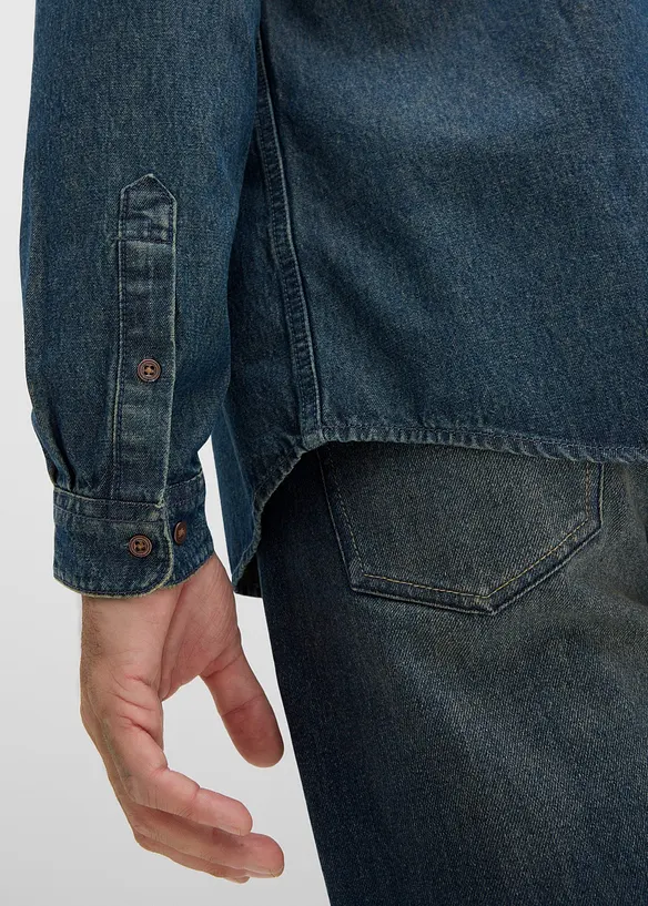 Denimskjorte i 100% bomull, bonprix