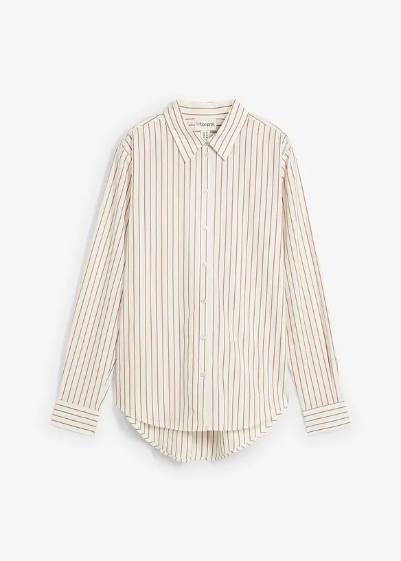 Skjortebluse med silkeandel, bonprix