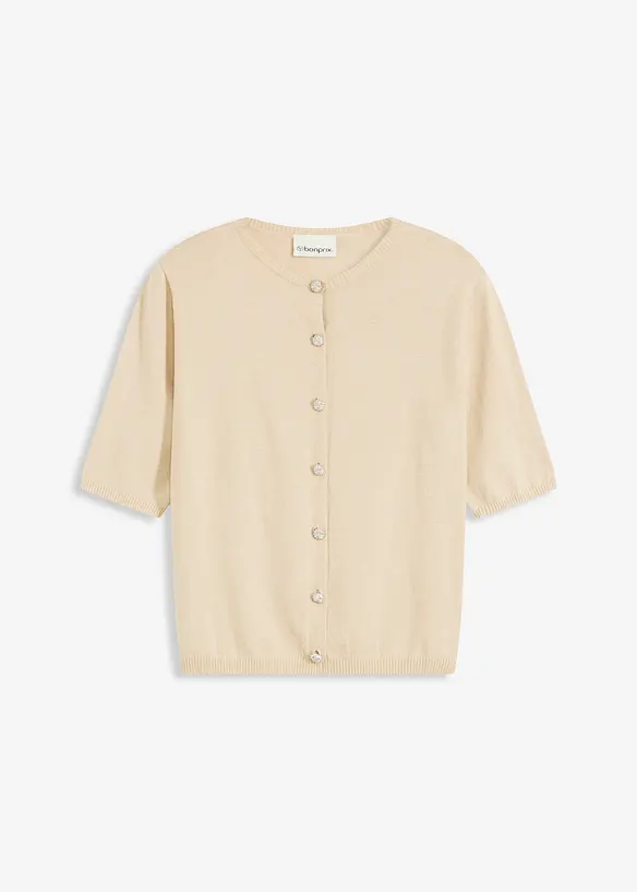 Finstrikket cardigan i lett viskosemiks, bonprix