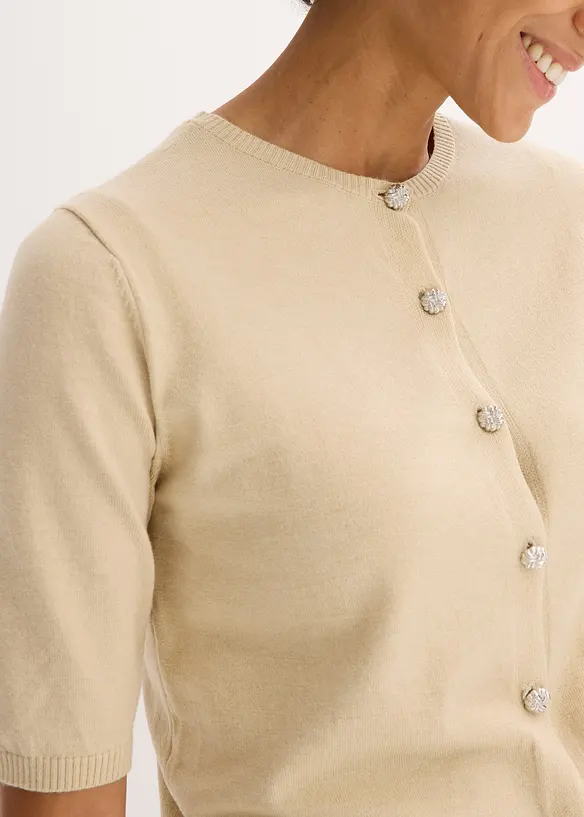 Finstrikket cardigan i lett viskosemiks, bonprix