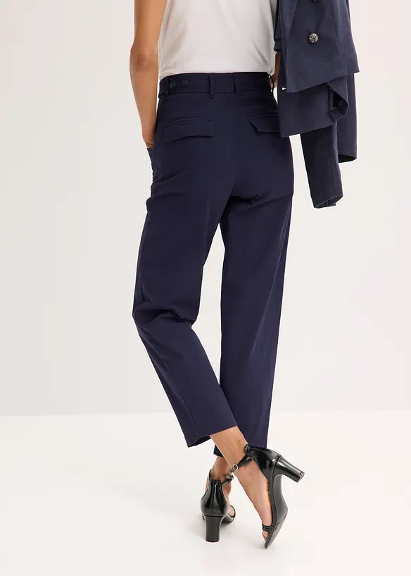 Satengbukse med tapered fit, bonprix