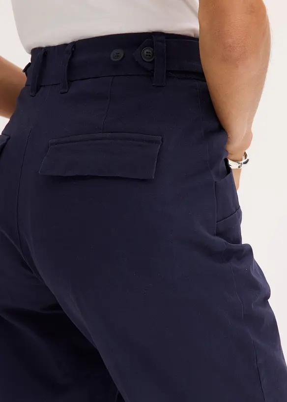 Satengbukse med tapered fit, bonprix