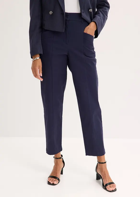 Satengbukse med tapered fit, bonprix