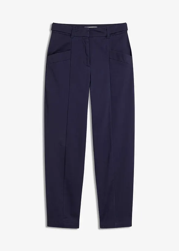 Satengbukse med tapered fit, bonprix