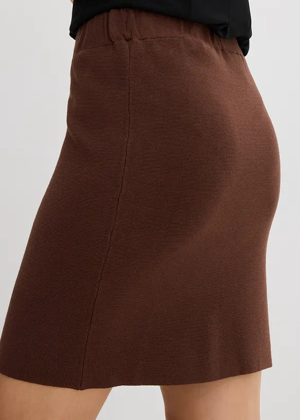 Strikket skjørt i viskosemiks, bonprix