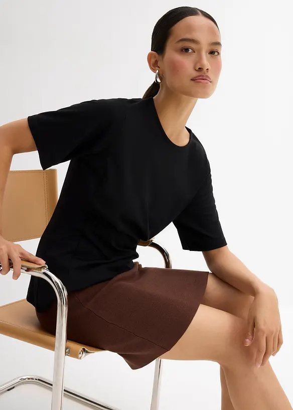 Strikket skjørt i viskosemiks, bonprix