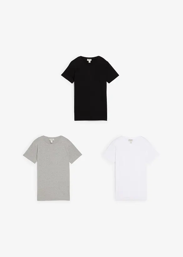 T-skjorte i 100% økologisk bomull (3-pack), bonprix