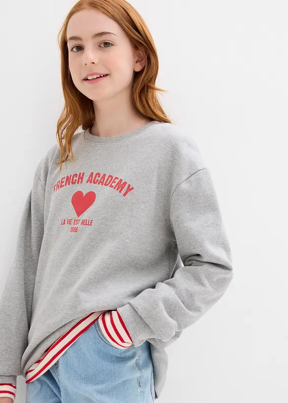 Sweatshirt av myk miks med økologisk bomull, bonprix