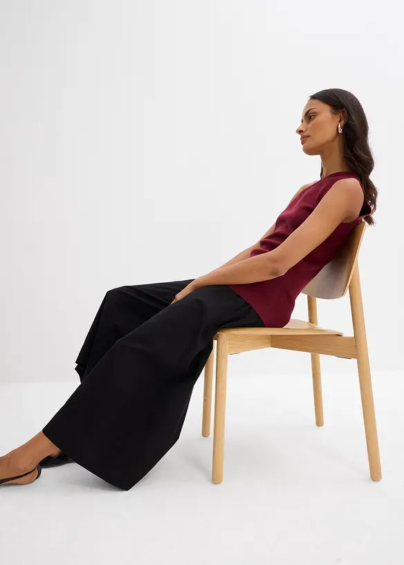 Off shoulder-strikket topp i viskosemiks, bonprix