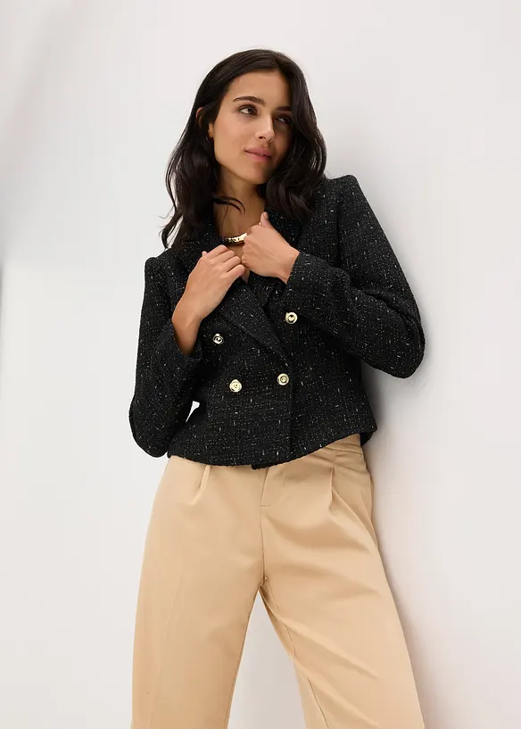 Kort blazer i myk bouclé, bonprix