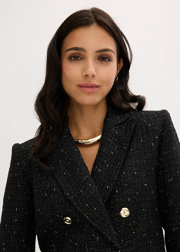 Kort blazer i myk bouclé, bonprix