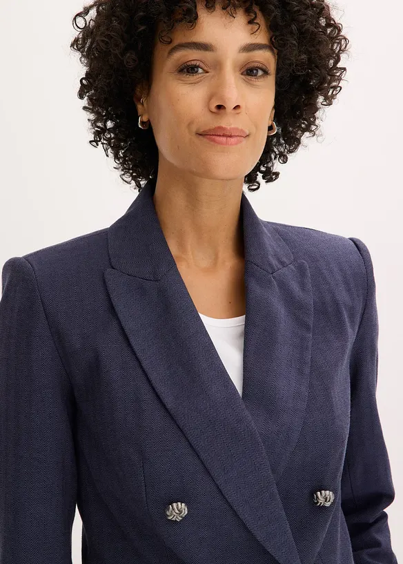 Kort blazer med markerte skuldre, bonprix