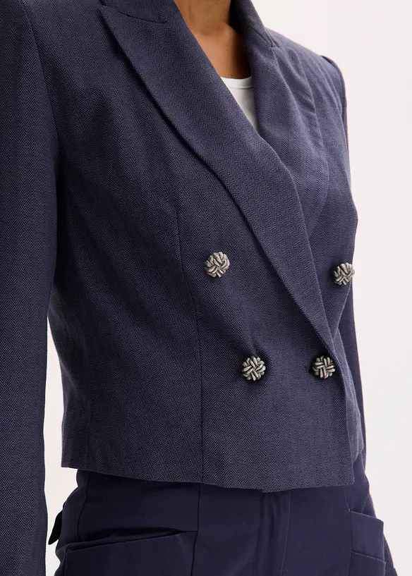Kort blazer med markerte skuldre, bonprix