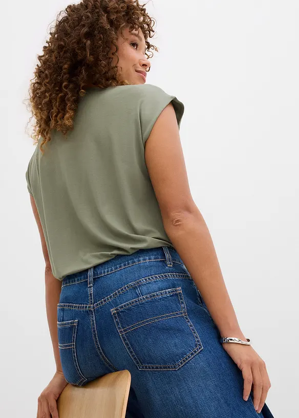 Wide-Leg-jeans Mid Waist, bonprix