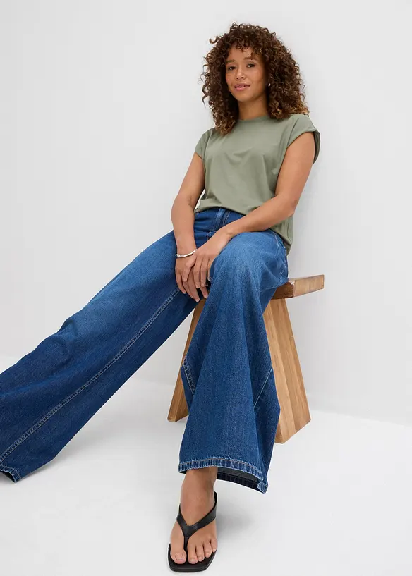Wide-Leg-jeans Mid Waist, bonprix