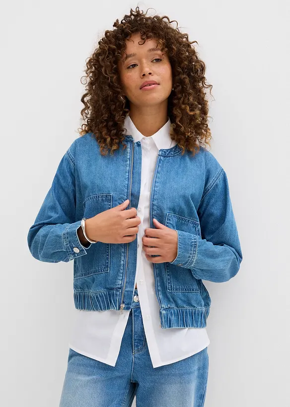 Bomberjakke i denim, bonprix