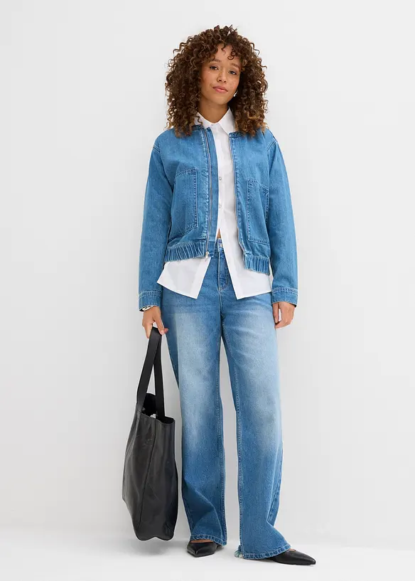 Bomberjakke i denim, bonprix