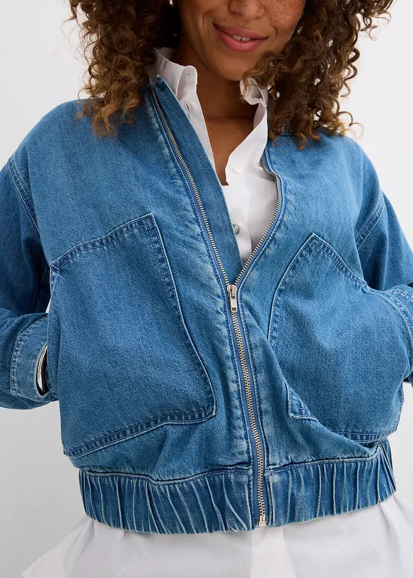 Bomberjakke i denim, bonprix
