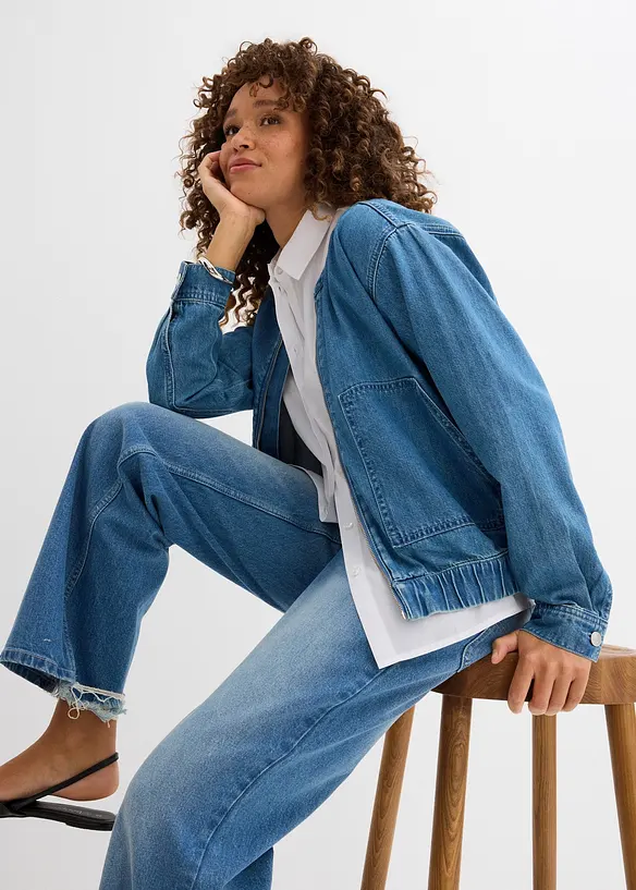 Bomberjakke i denim, bonprix