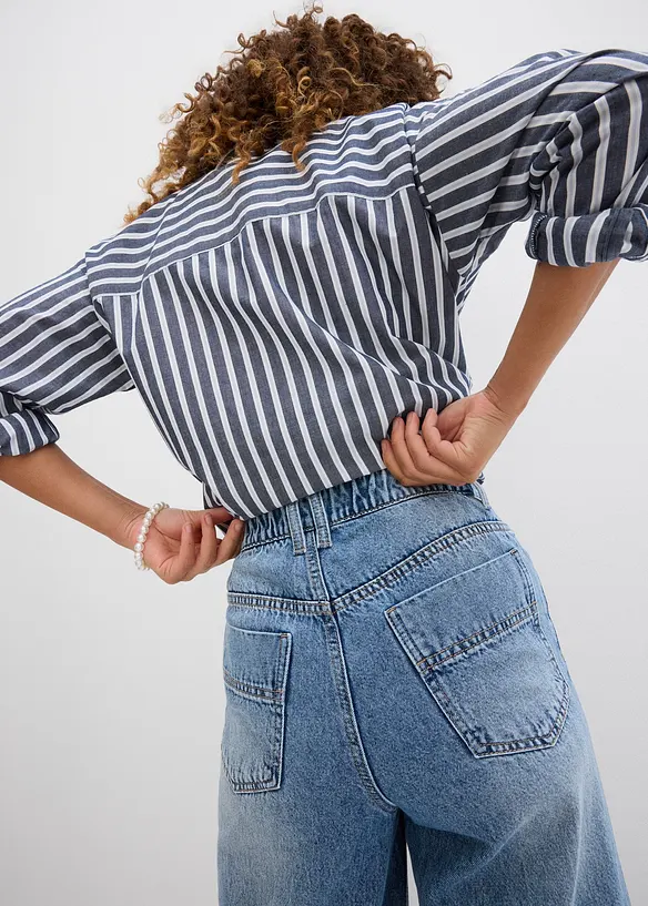 Wide Leg-jeans High Waist, cropped, bonprix