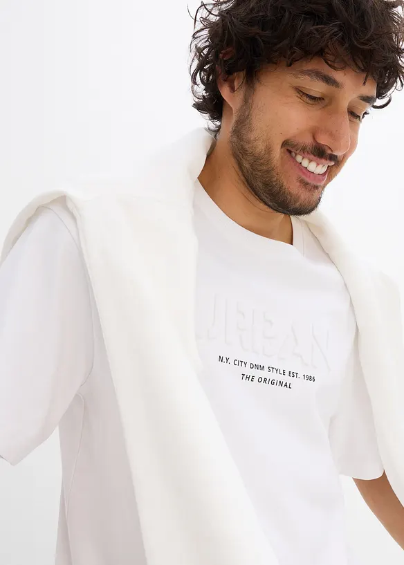T-skjorte i 100% økologisk bomull med 3D-print, Loose Fit, bonprix
