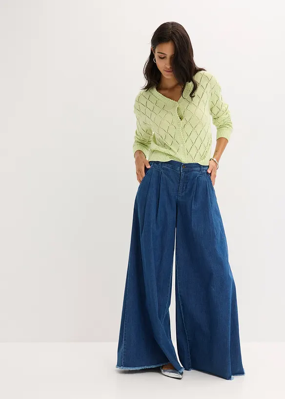 Cardigan med hullmønster, bonprix
