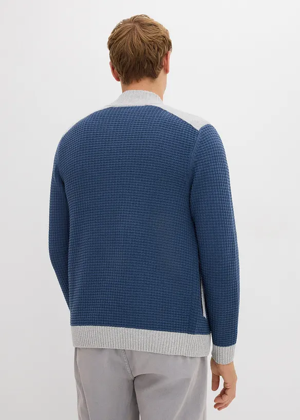 Grovstrikket cardigan med ståkrage, bonprix