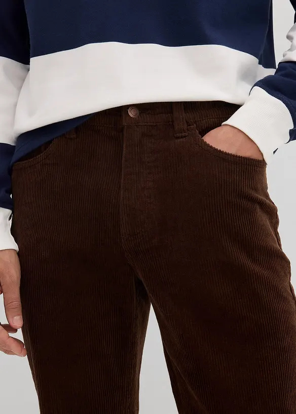 Slim Fit-kordfløyelsbukse med stretch og komfortsnitt, bonprix