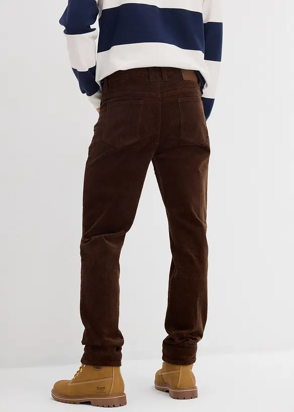 Slim Fit-kordfløyelsbukse med stretch og komfortsnitt, bonprix