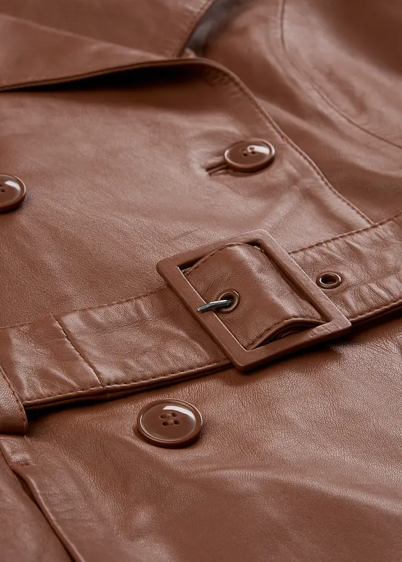 Skinnjakke i lammenappa og trenchcoat-modell, bonprix