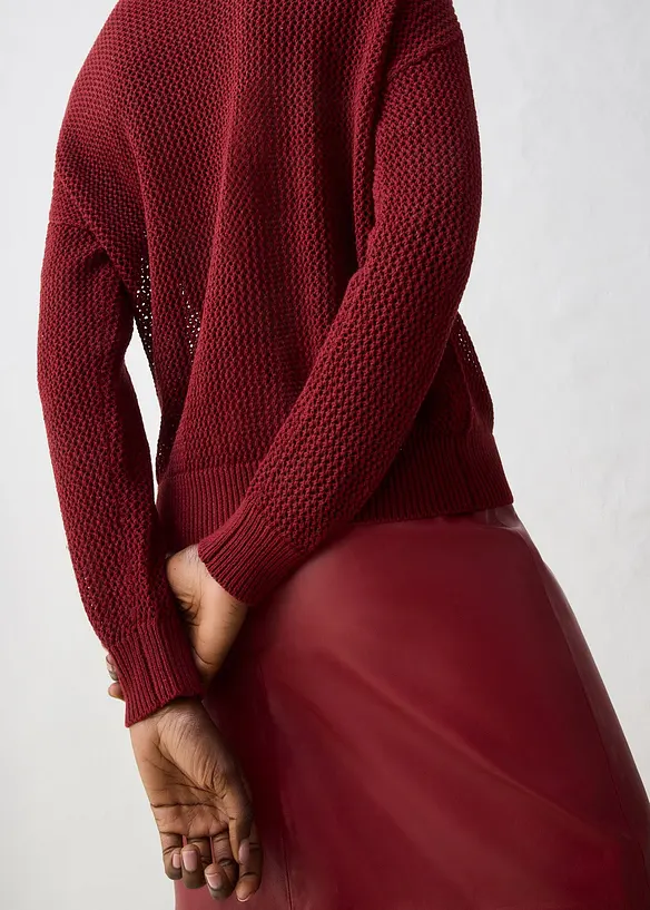 Cardigan med hullmønster, bonprix