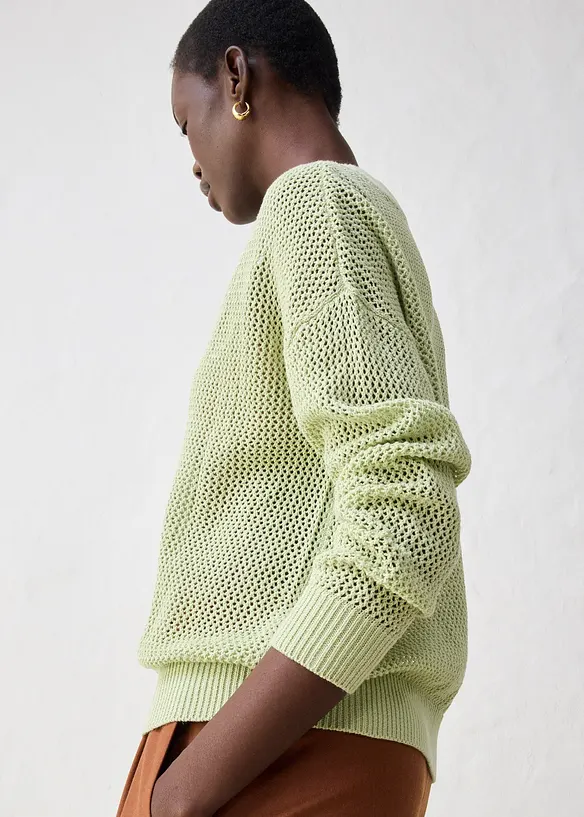 Cardigan med hullmønster, bonprix