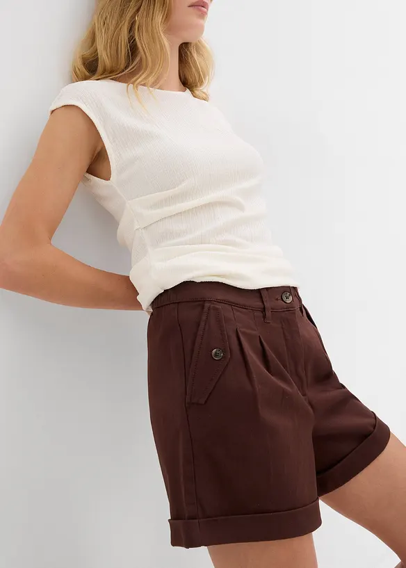 Shorts i twill med høy midje, bonprix