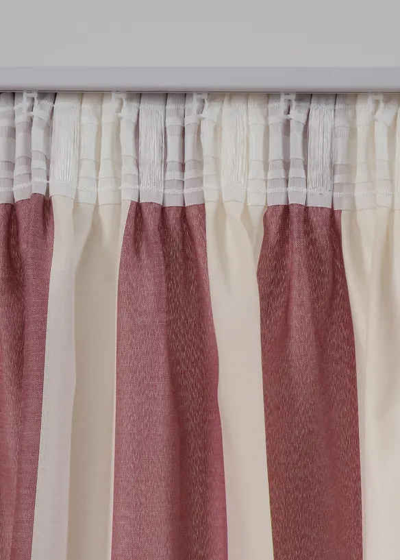 Gardin med stripemønster og resirkulert polyester (1-pack), bonprix