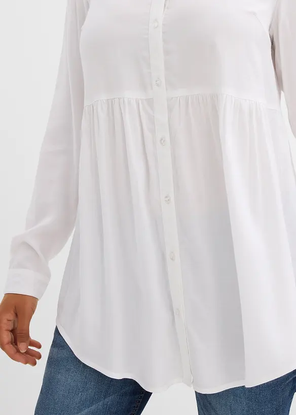 Lang bluse av viskose, bonprix