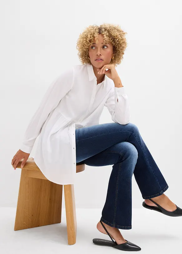 Lang bluse av viskose, bonprix