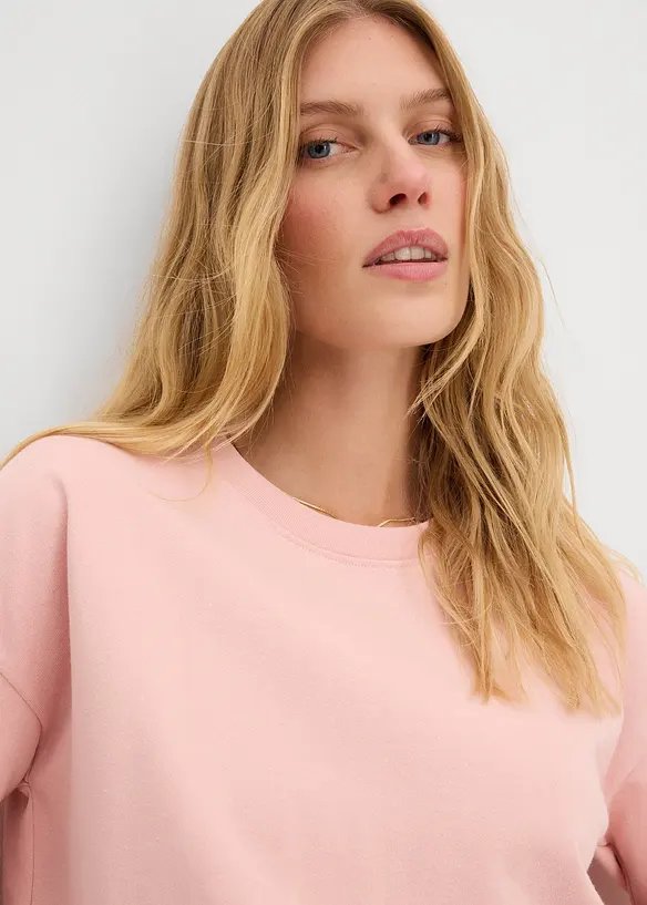 Sweatshirt med blondebesetning, bonprix